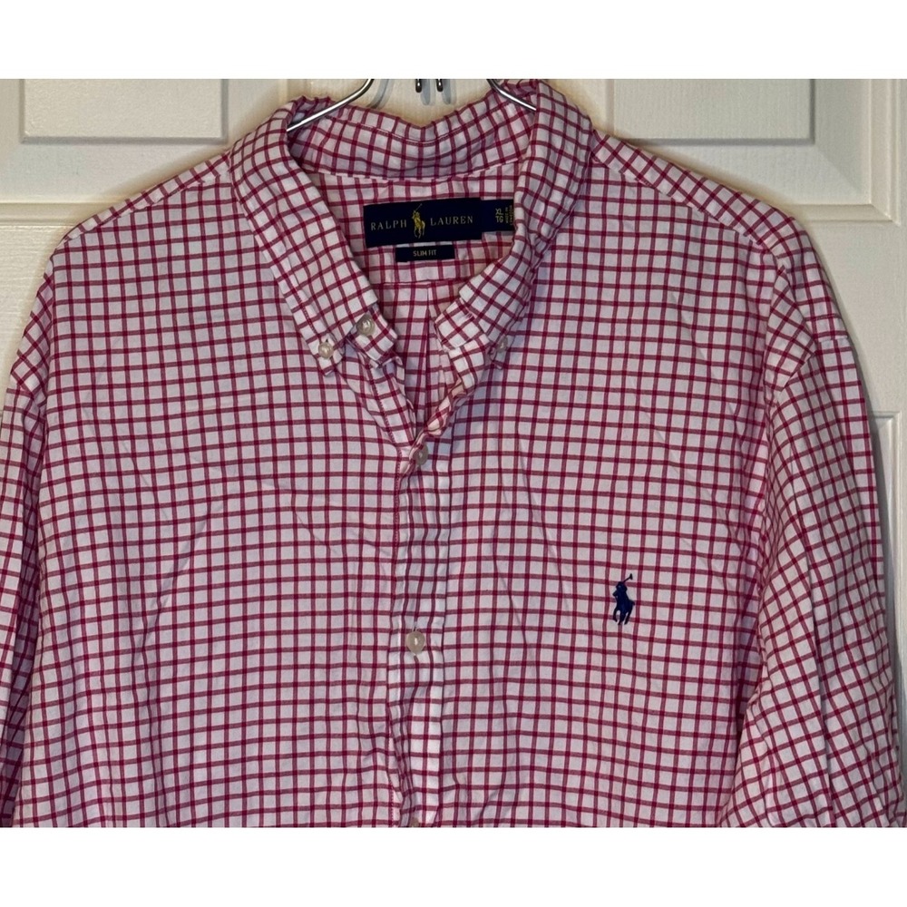 Polo Ralph‎ Lauren Men's Shirt Slim Fit Check Long Sleeve Button Up Preppy XL - Picture 2 of 9